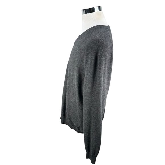 Club Room Sweater Men’s 2XL XXL Gray 100% Cashmere V-Neck Pullover Knit Estate - Picture 4 of 11